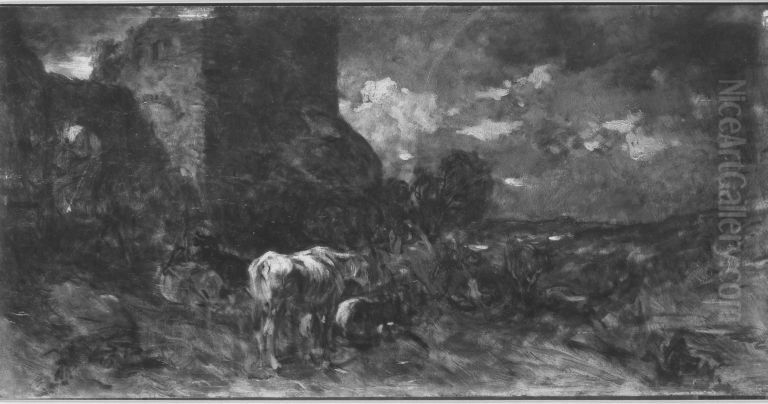 Landschaft mit Regenbogen Oil Painting by Wilhelm Von Diez