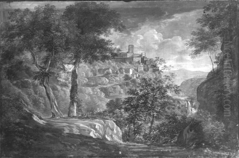 Italienische Bergstadt Oil Painting by Johann Georg von Dillis
