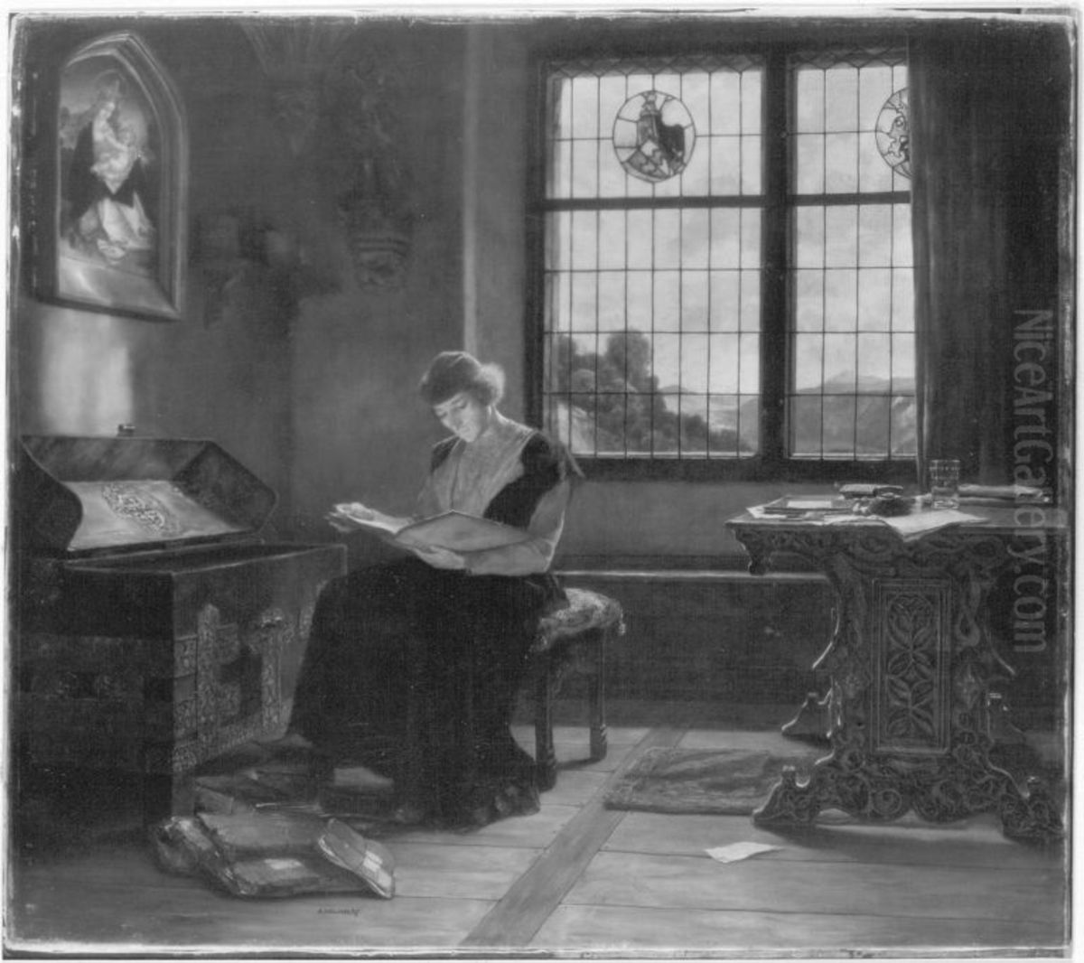 Junger Gelehrter Oil Painting by August Holmberg