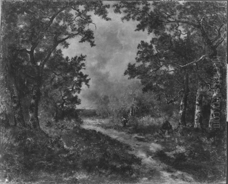 Schneise im Wald von Fontainebleau Oil Painting by Narcisse Virgilio Diaz