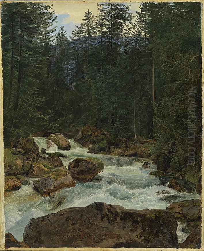 Waldbach Strubb Oil Painting by Ferdinand Georg Waldmuller