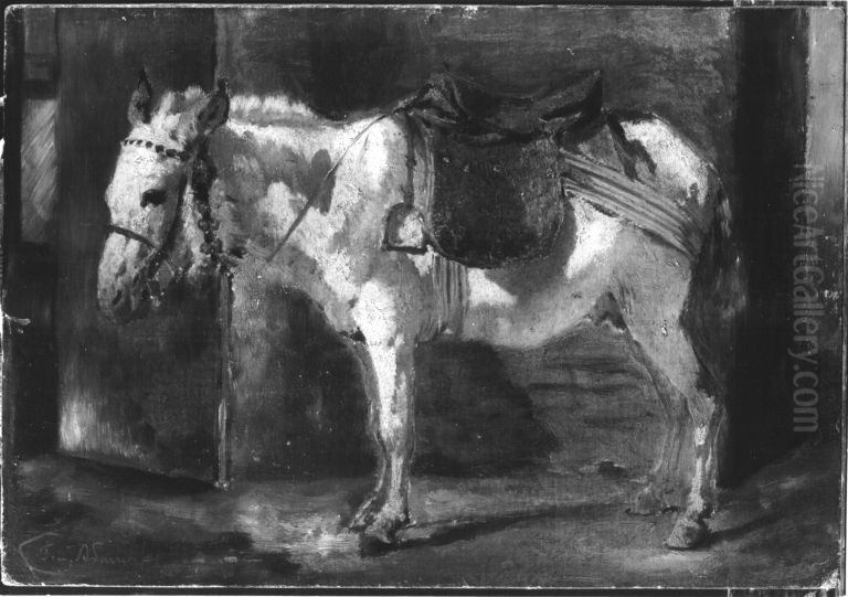 Weisses Maultier Oil Painting by Franz Adam