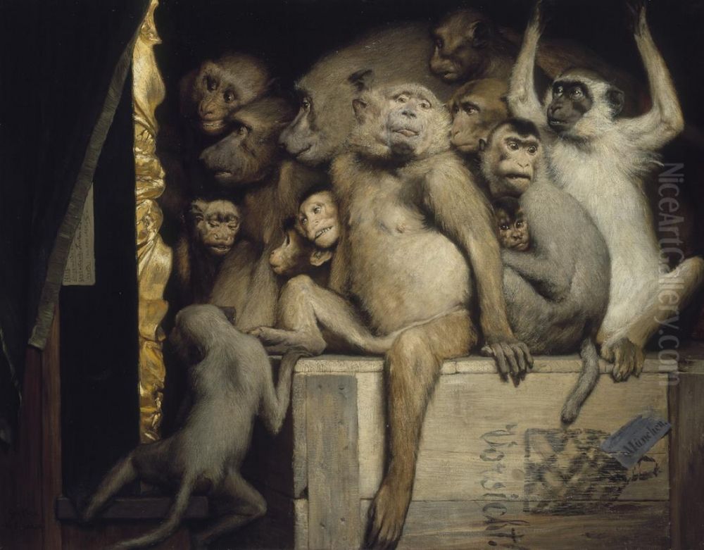 Monkeys as Judges of Art Oil Painting by Gabriel von Max