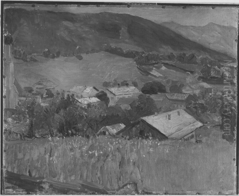 Dorflandschaft Oil Painting by Fritz von Uhde