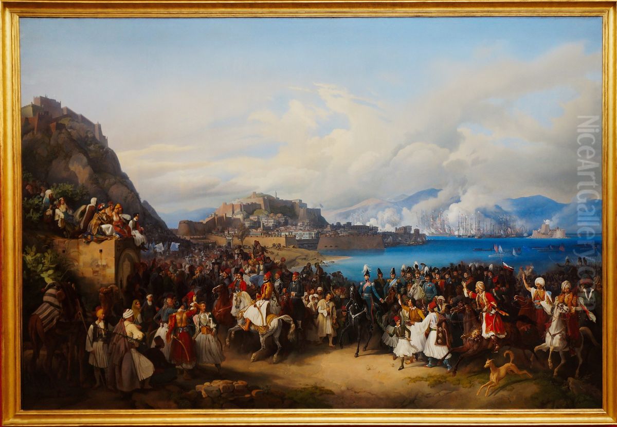 The Entry of King Othon of Greece into Nauplia Oil Painting by Peter von Hess