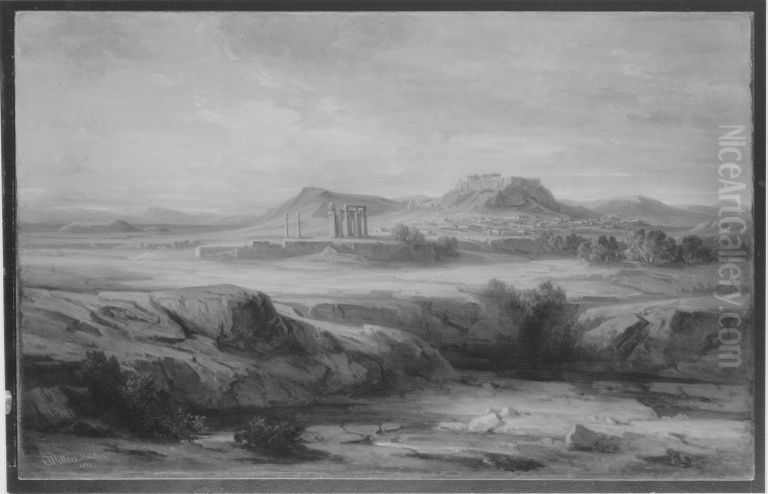 Athen und die Akropolis Oil Painting by Ernst Willers