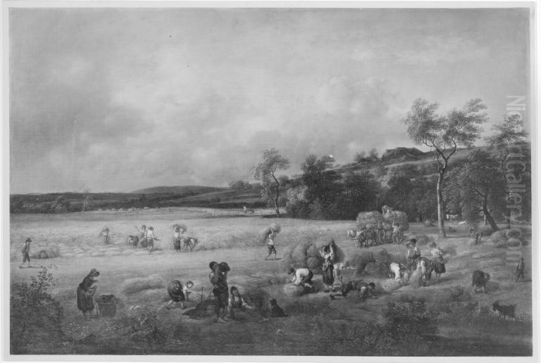 Erntelandschaft Oil Painting by Johann Christian Klengel