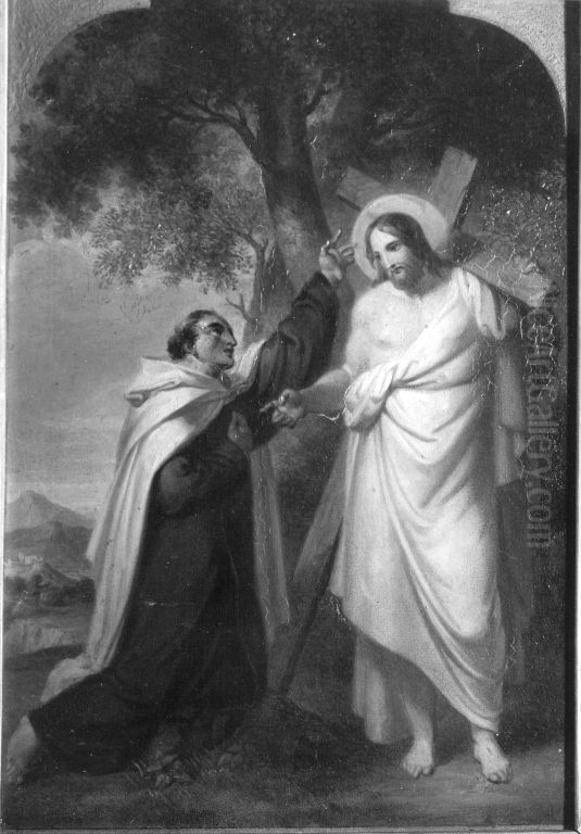 Christus erscheint Johannes vom Kreuz Oil Painting by Robert Von Langer