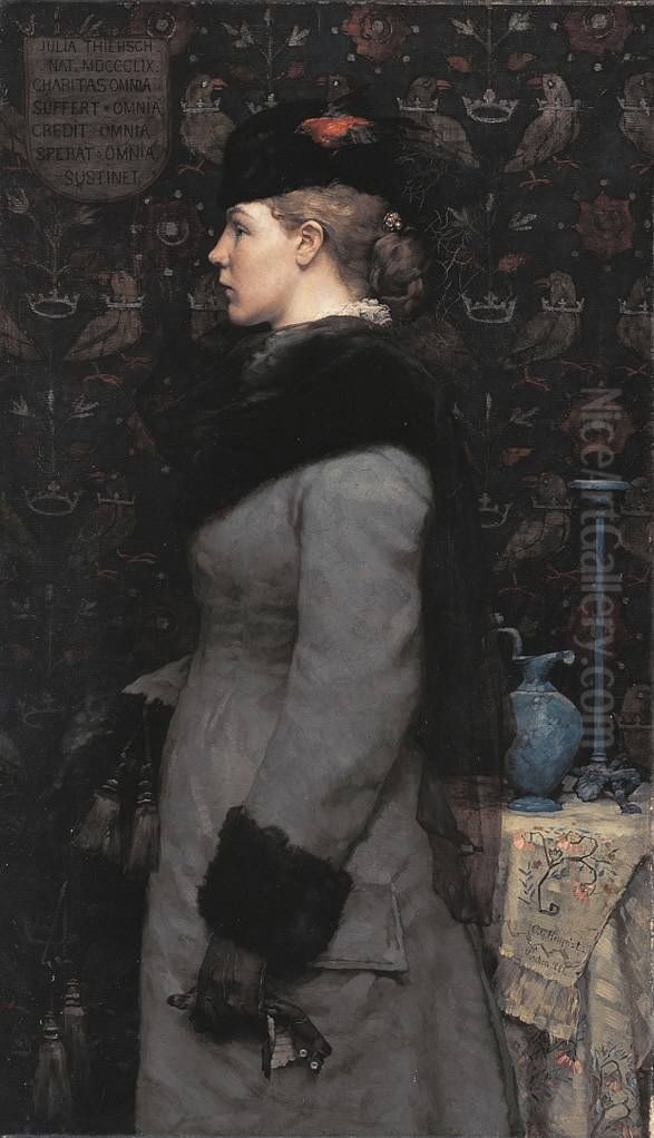 Julia Thiersch Oil Painting by Carl Gustaf Hellqvist