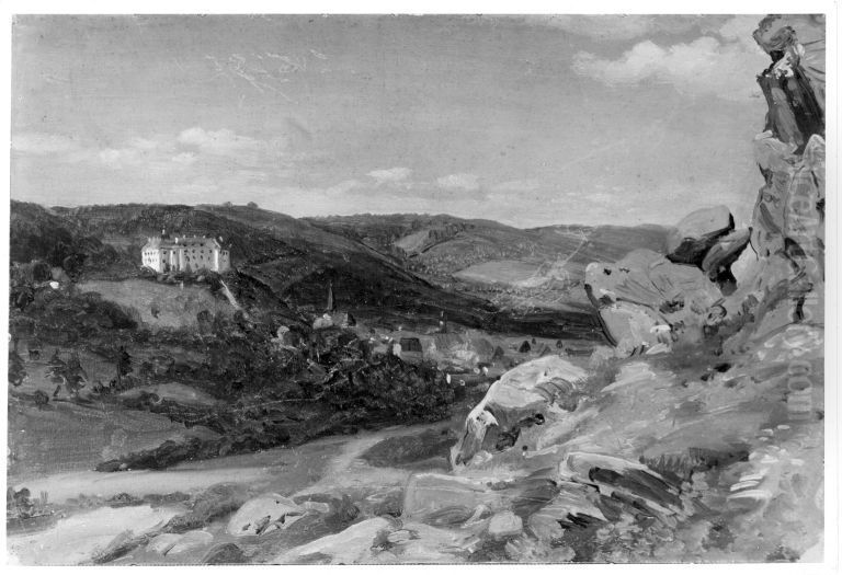 Landschaftsstudie aus dem Harz Oil Painting by Friedrich Eduard Meyerheim