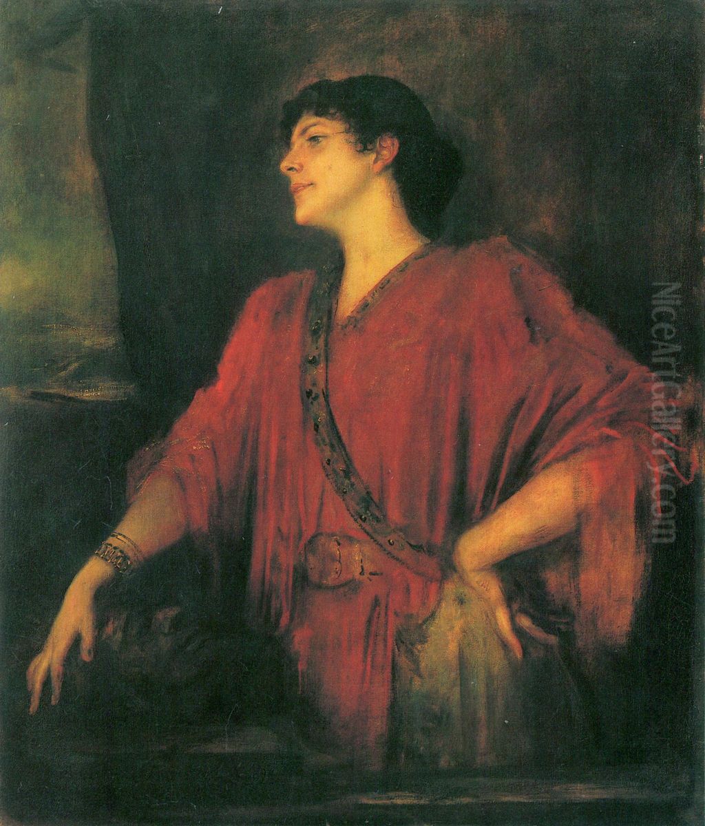 Mary Lindpaintner als Salome Oil Painting by Lenbach Franz Von