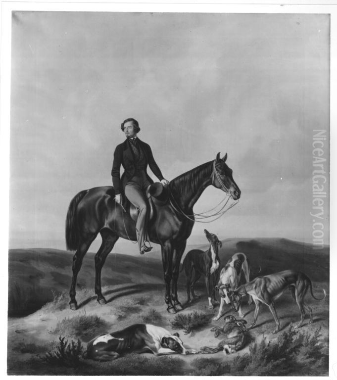 Hugo Philipp Graf Waldbott von Bassenheim zu Pferd Oil Painting by Albrecht Adam