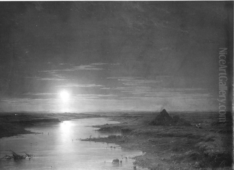 Mondnacht Oil Painting by Wilhelm Lichtenheld