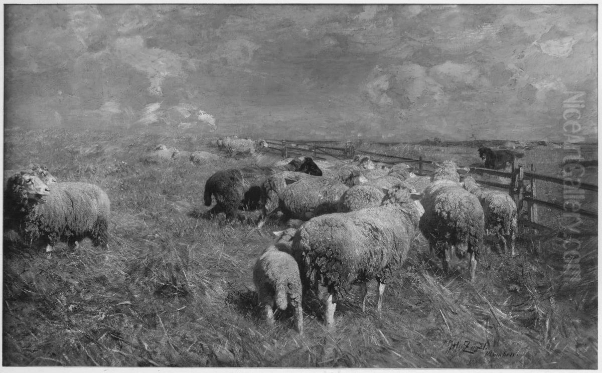 In Erwartung Oil Painting by Heinrich Johann Von Zugel