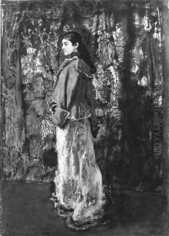 Irene von Keller, die Frau des Kunstlers Oil Painting by Albert von Keller