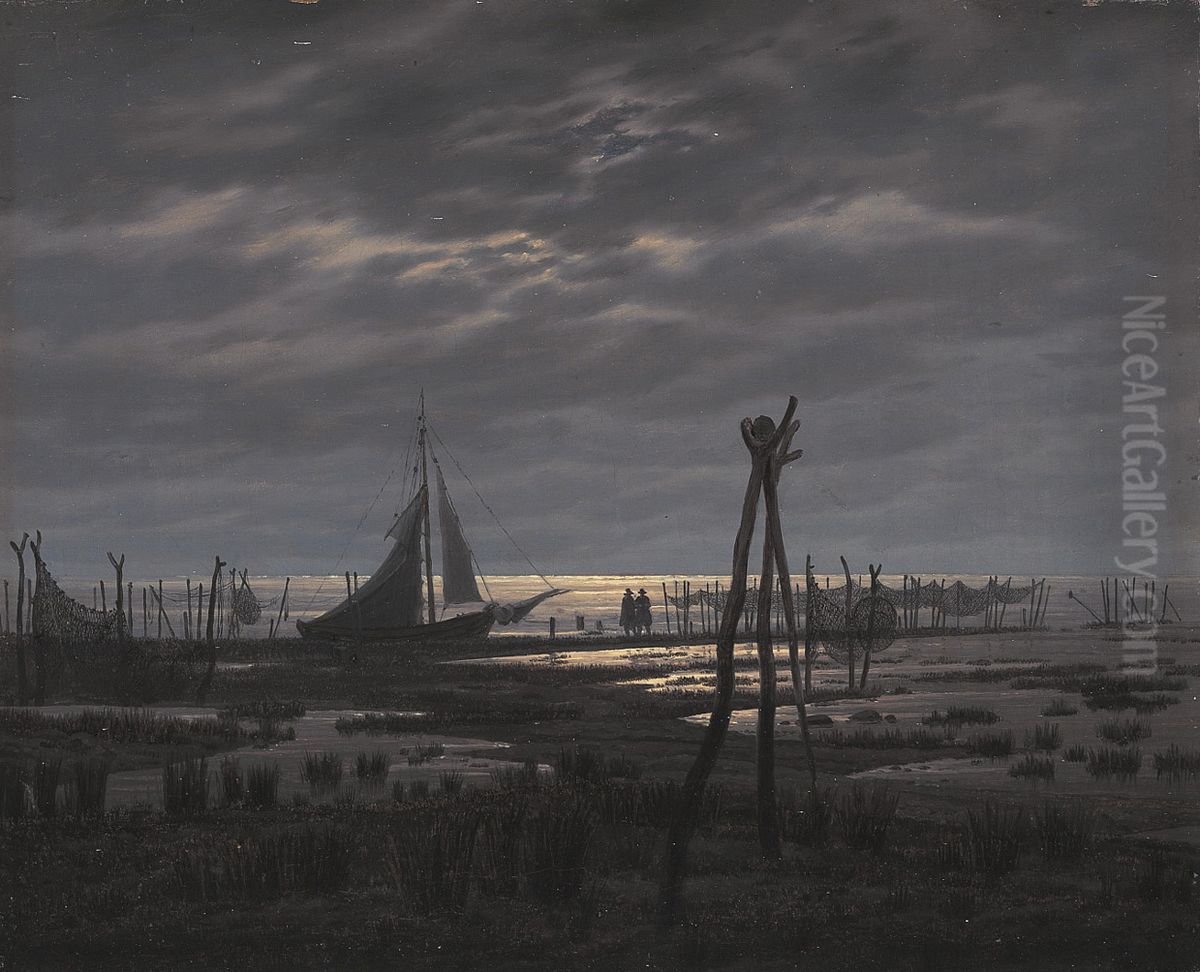 Sumpfiger Strand Oil Painting by Caspar David Friedrich