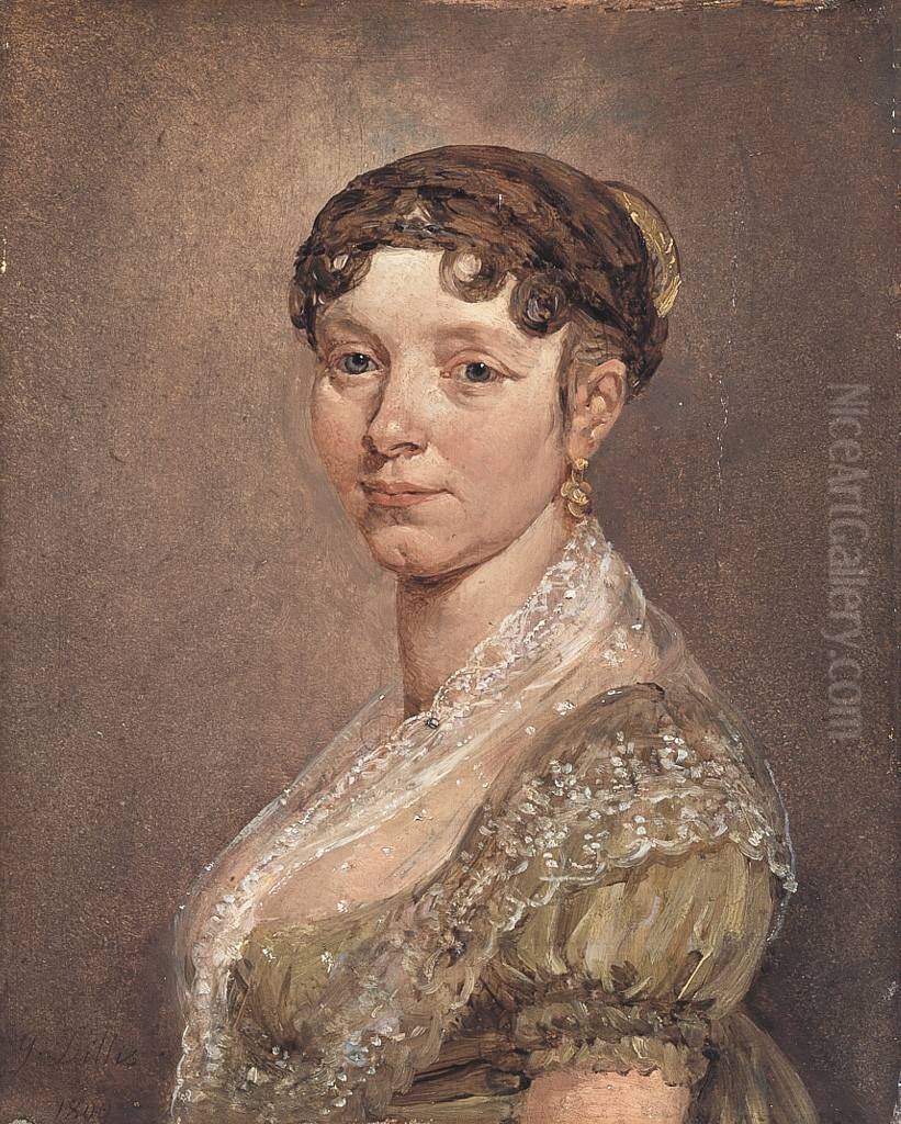 Therese Neumayr Oil Painting by Johann Georg von Dillis