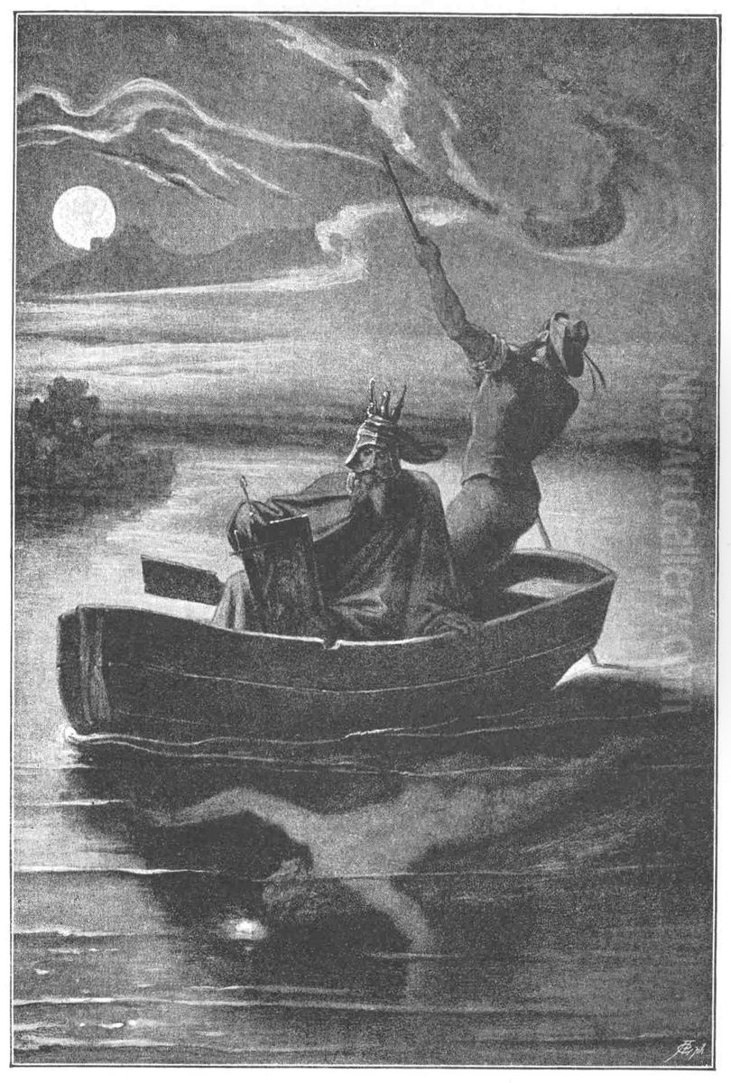 Nachtliche Wasserfahrt Oil Painting by Moritz von Schwind
