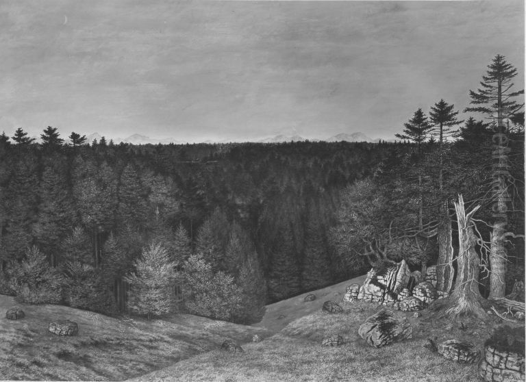 Uber allen Gipfeln ist Ruh  I Oil Painting by Karl Haider