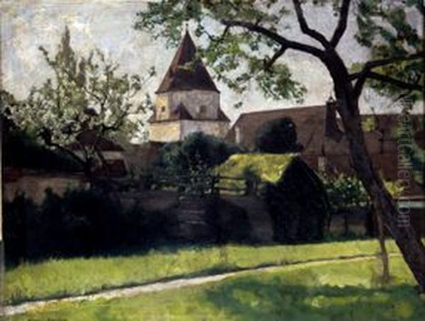 Aichach Oil Painting by Hermann Groeber