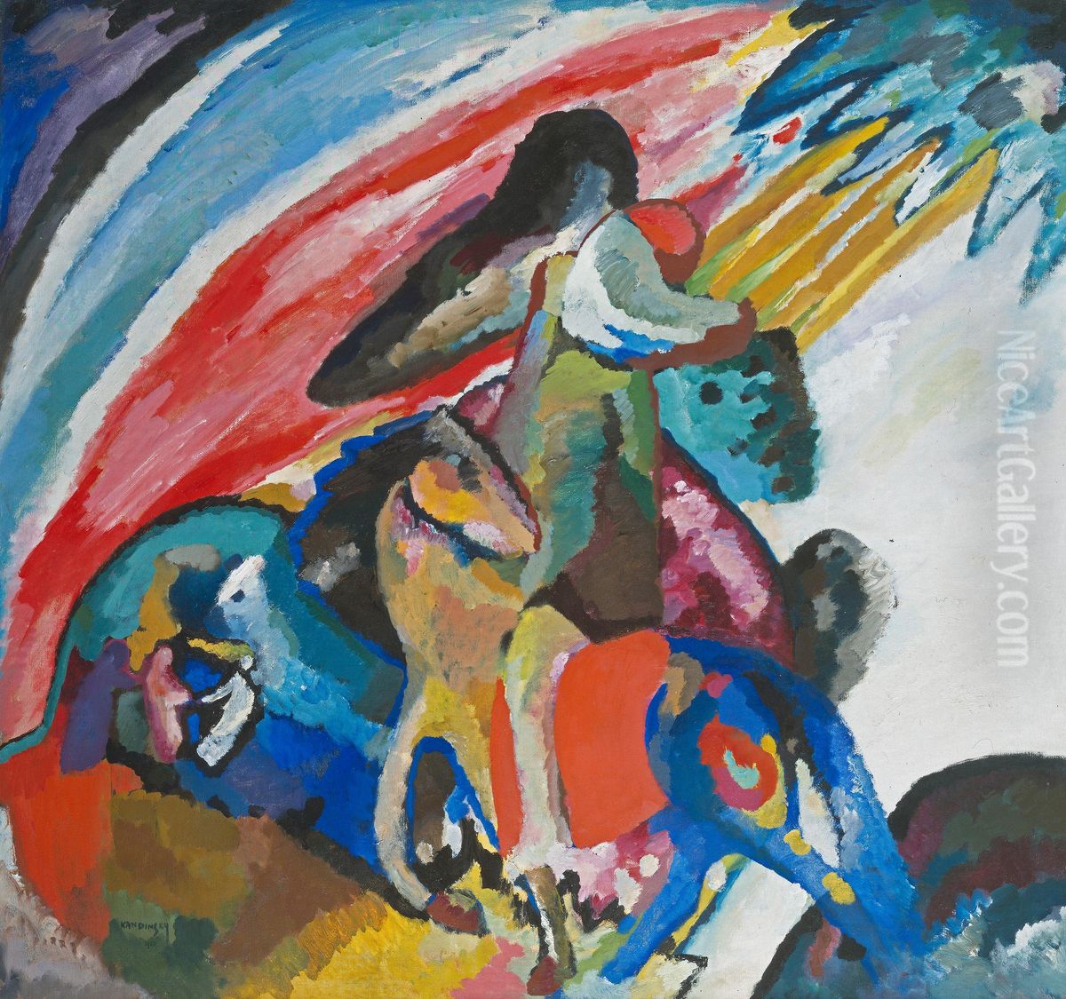 Improvisation 12 (Der Reiter) Oil Painting by Wassily Kandinsky