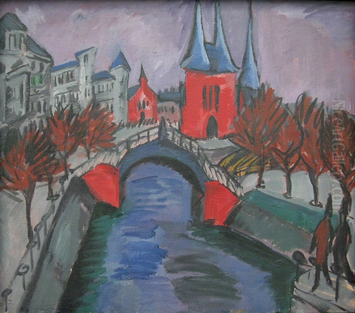 Rotes Elisabethufer Oil Painting by Ernst Ludwig Kirchner