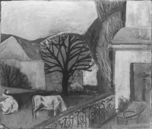 Landschaft mit Kuhen