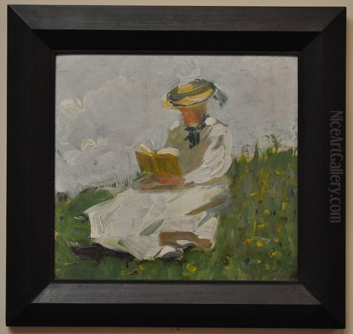 Lesende Frau im Grunen Oil Painting by Franz Marc