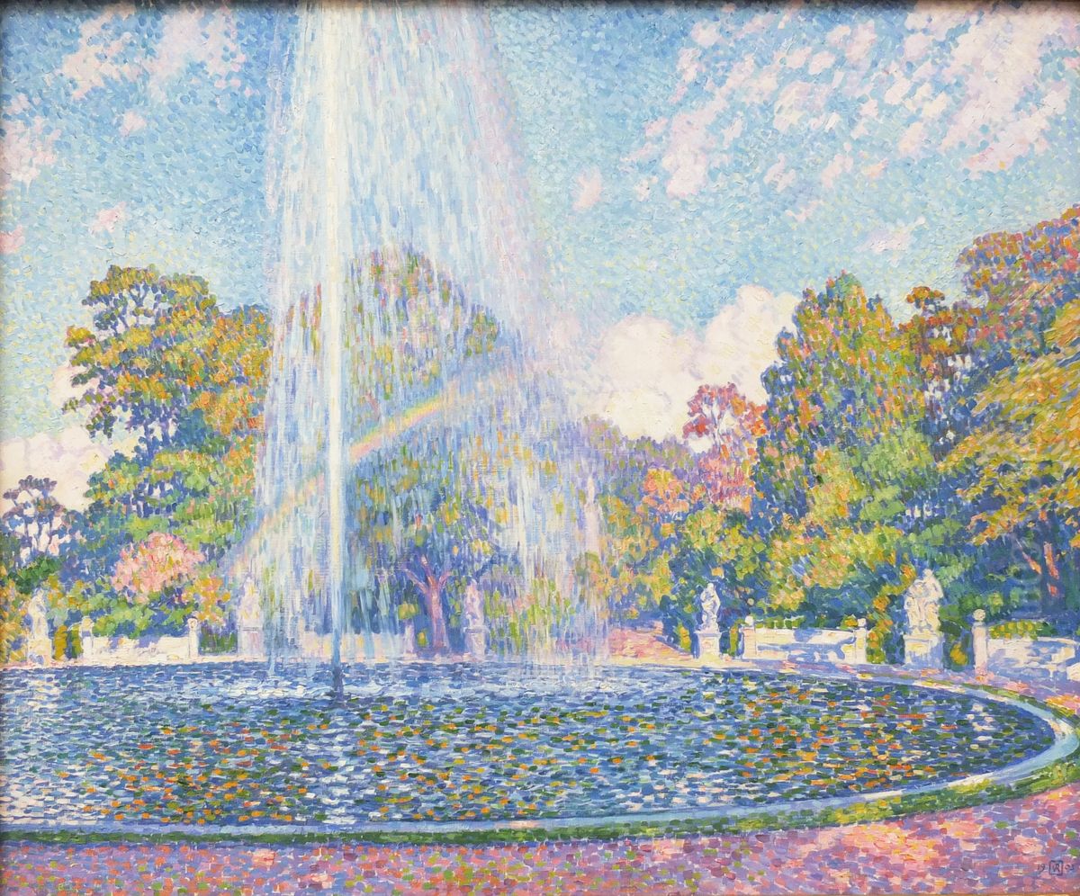 Fountain in the Park of Sanssouci Palace near Potsdam Oil Painting by Theo van Rysselberghe