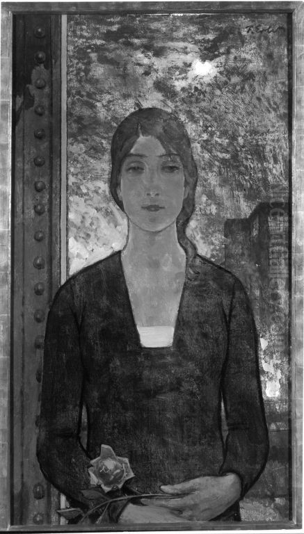 Madchen in der Industrie Oil Painting by Fritz Erler