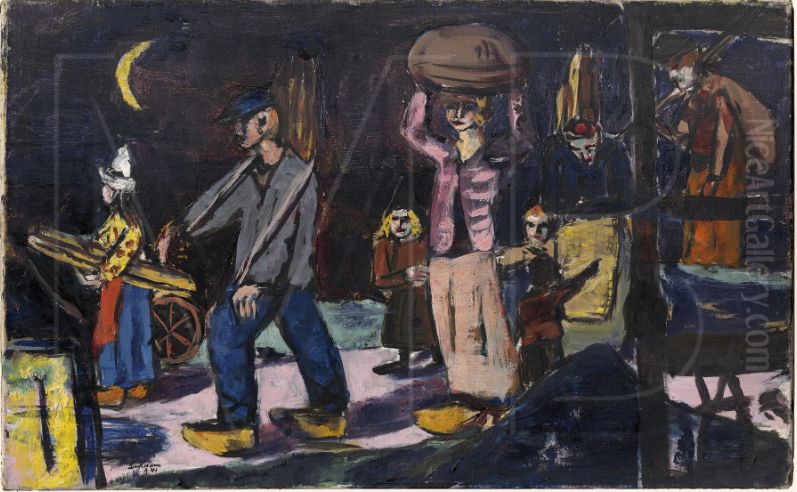 Bauernholztrager (Heimkehrende) Oil Painting by Max Beckmann