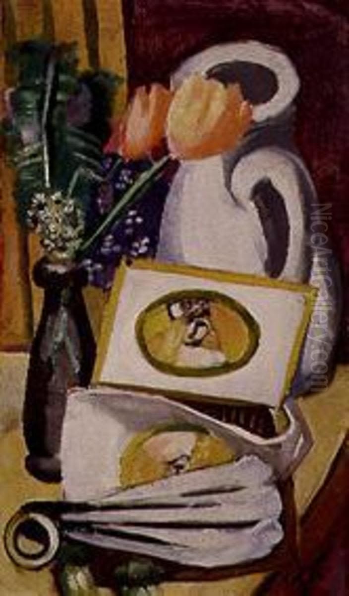Stilleben mit Zigarrenkiste Oil Painting by Max Beckmann