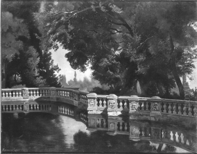 Villa Conti in Frascati Oil Painting by Edmund Friedrich Kanoldt