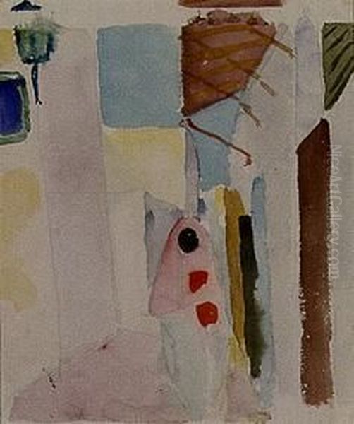 Frau auf der Strasse in Tunis Oil Painting by August Macke