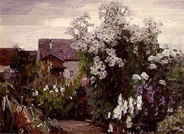 Garten in Diessen, ohne Sonne Oil Painting by Alexander Koester