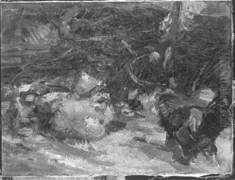 Tierstuck Oil Painting by Rudolf Schramm-Zittau