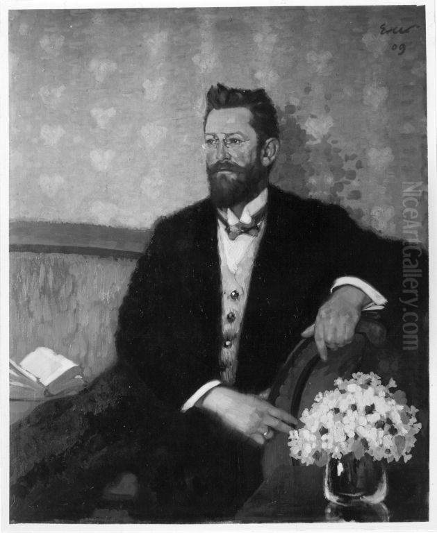 Professor Karl Mayr Oil Painting by Fritz Erler
