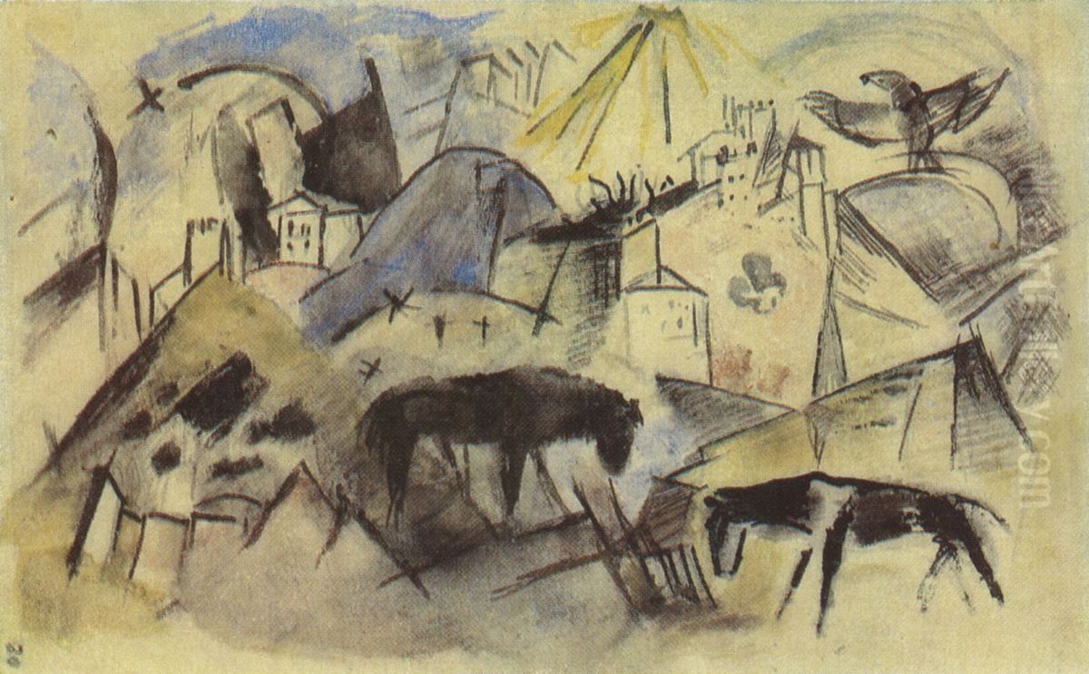 Das arme Land Tirol Oil Painting by Franz Marc