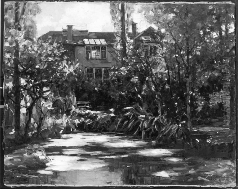 Das Haus des Kunstlers in Diessen im Herbst Oil Painting by Alexander Koester