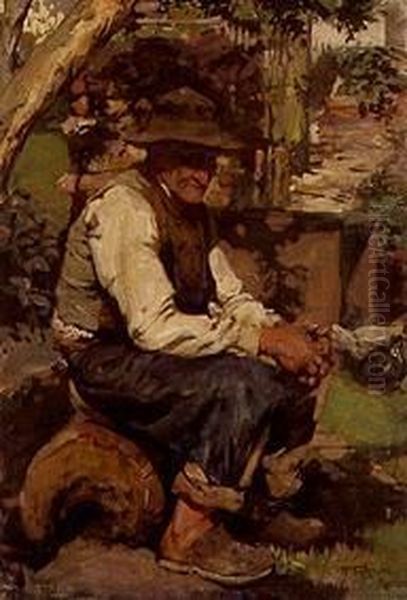 Feierabend Oil Painting by Friedrich Fehr