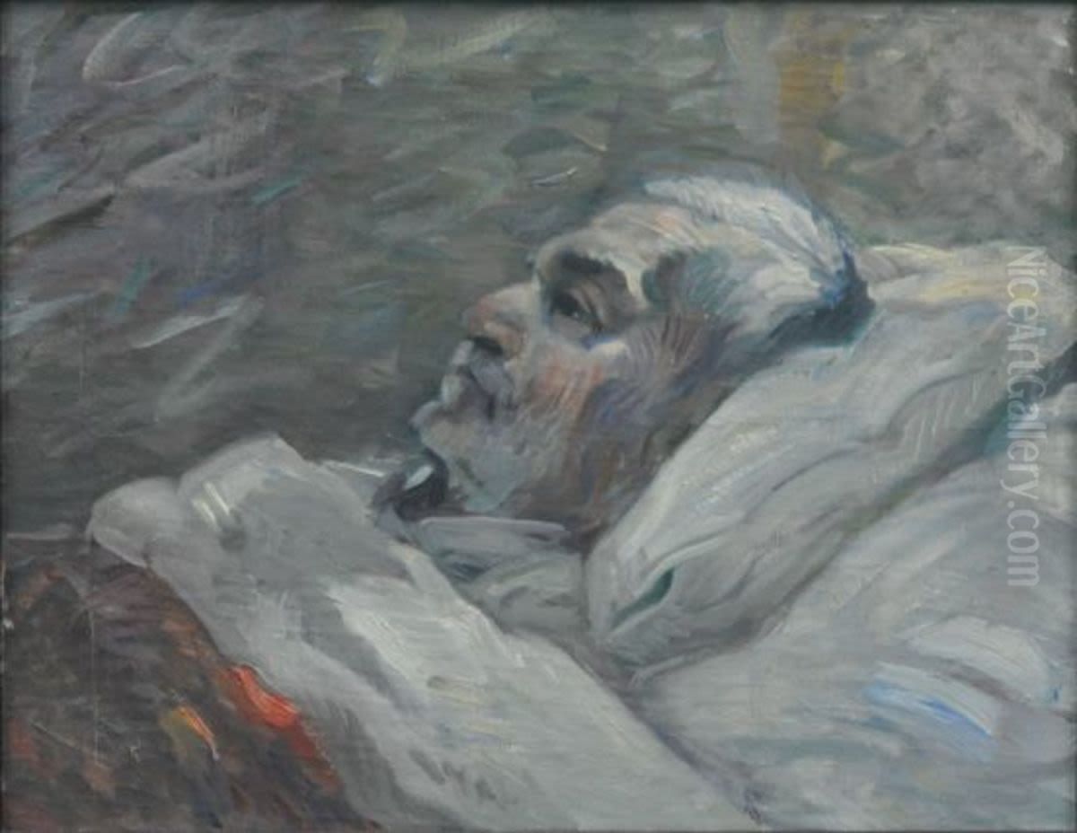 Der Vater auf dem Krankenbett I Oil Painting by Franz Marc