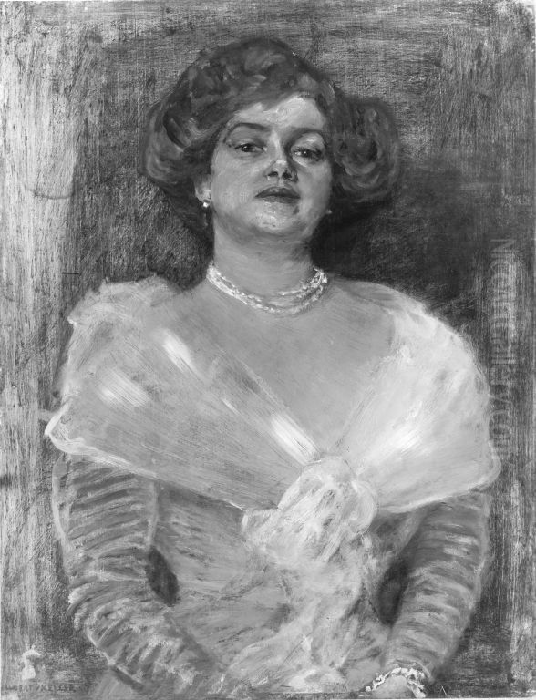 Grafin Lily Alberti Oil Painting by Albert von Keller