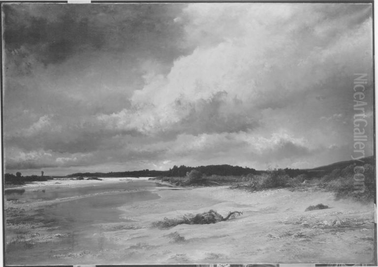 Isarlandschaft Oil Painting by Joseph Wenglein