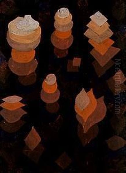 Wachstum der Nachtpflanzen Oil Painting by Paul Klee