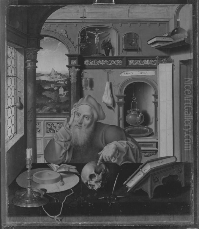 Hl. Hieronymus Oil Painting by Joos Van Cleve