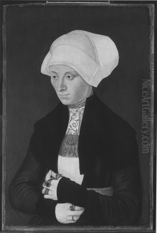 Bildnis einer jungen Frau mit Haube Oil Painting by Lucas Cranach the Elder