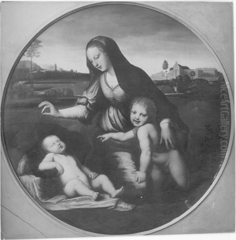 Madonna mit dem Schleier Oil Painting by Raphael