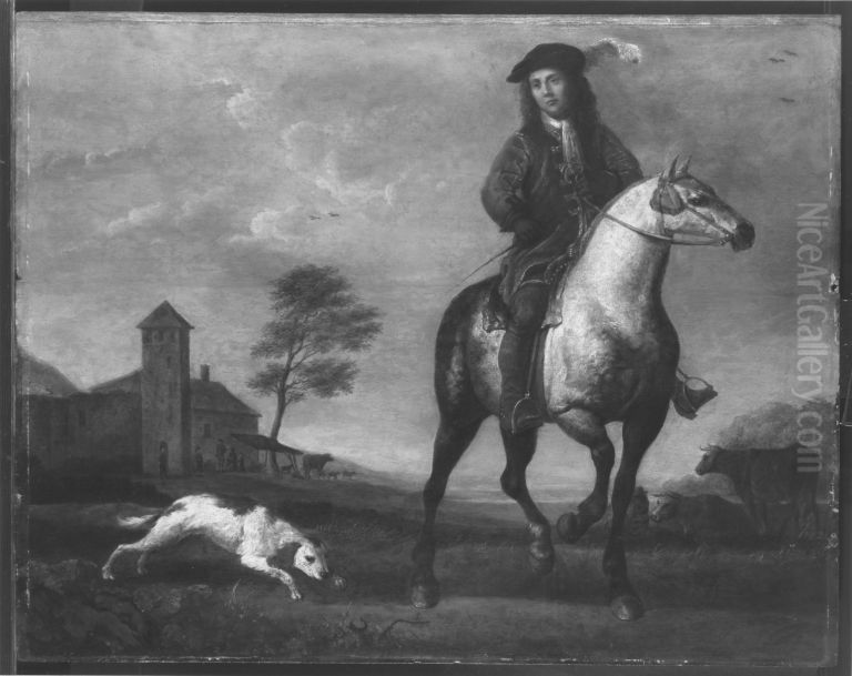 Portrat eines jungen Mannes zu Pferde Oil Painting by Aelbert Cuyp