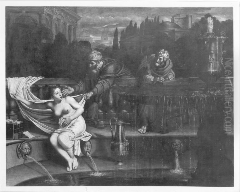 Susanna im Bade Oil Painting by Domenico Zampieri (Domenichino)