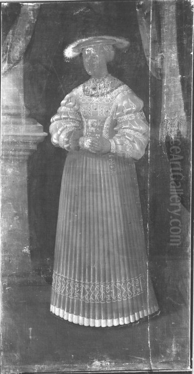 Susanna von Brandenburg, Gemahlin Ottheinrichs (Seitenverkehrte Kopie nach Inv.-Nr. 2450) Oil Painting by Barthel Beham